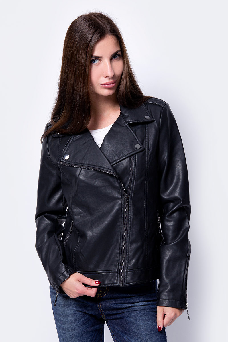 Куртка женская Sela, цвет: черный. Cpu-126/1068-8370. Размер XS (42)