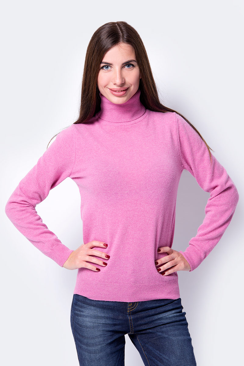 Водолазка женская United Colors of Benetton, цвет: розовый. 1002D2265_5D2. Размер M (44/46)
