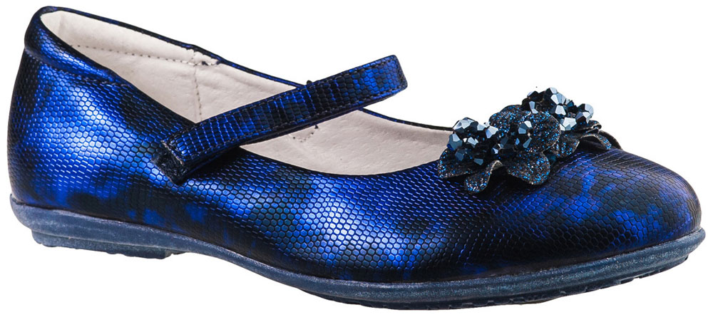 Туфли для девочки BiKi, цвет: темно-синий. A-B20-52-C. Размер 32