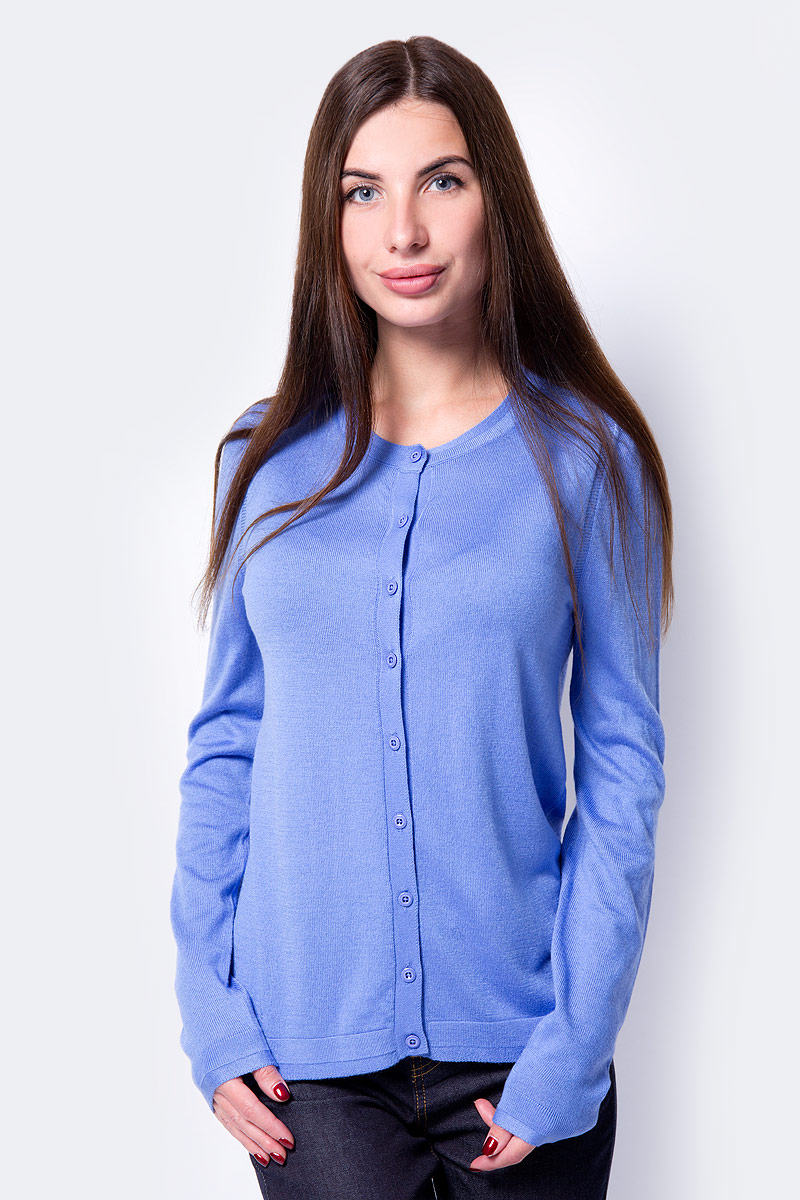 Кардиган женский United Colors of Benetton, цвет: голубой. 12GLE5430_26R. Размер XL (48/50)