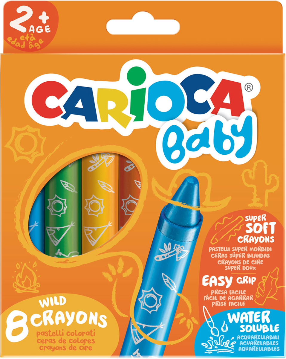 Carioca Набор смываемых восковых карандашей Baby 8 цветов
