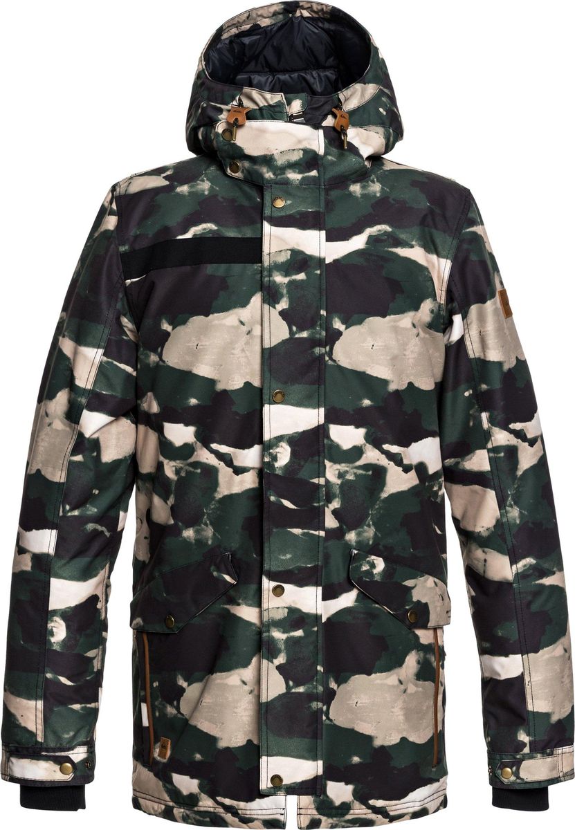 Куртка мужская Quiksilver, цвет: зеленый, коричневый, черный. EQYJK03409-CRE3. Размер L (52)