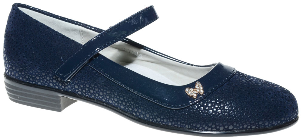 Туфли для девочки Канарейка, цвет: темно-синий. A877-2. Размер 34