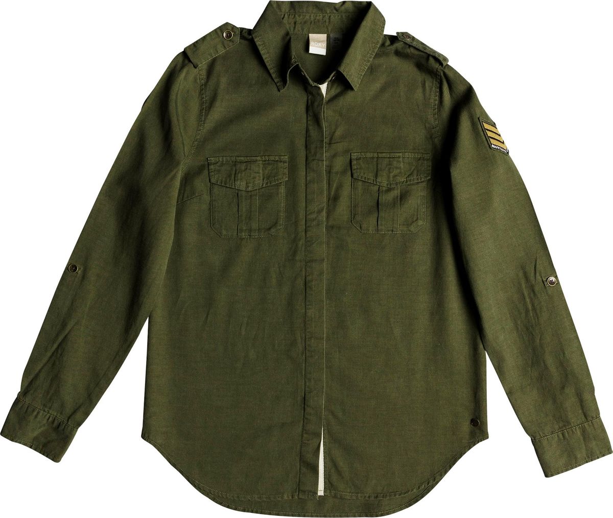 Рубашка женская Roxy, цвет: зеленый. ERJWT03241-GPZ0. Размер L (46)