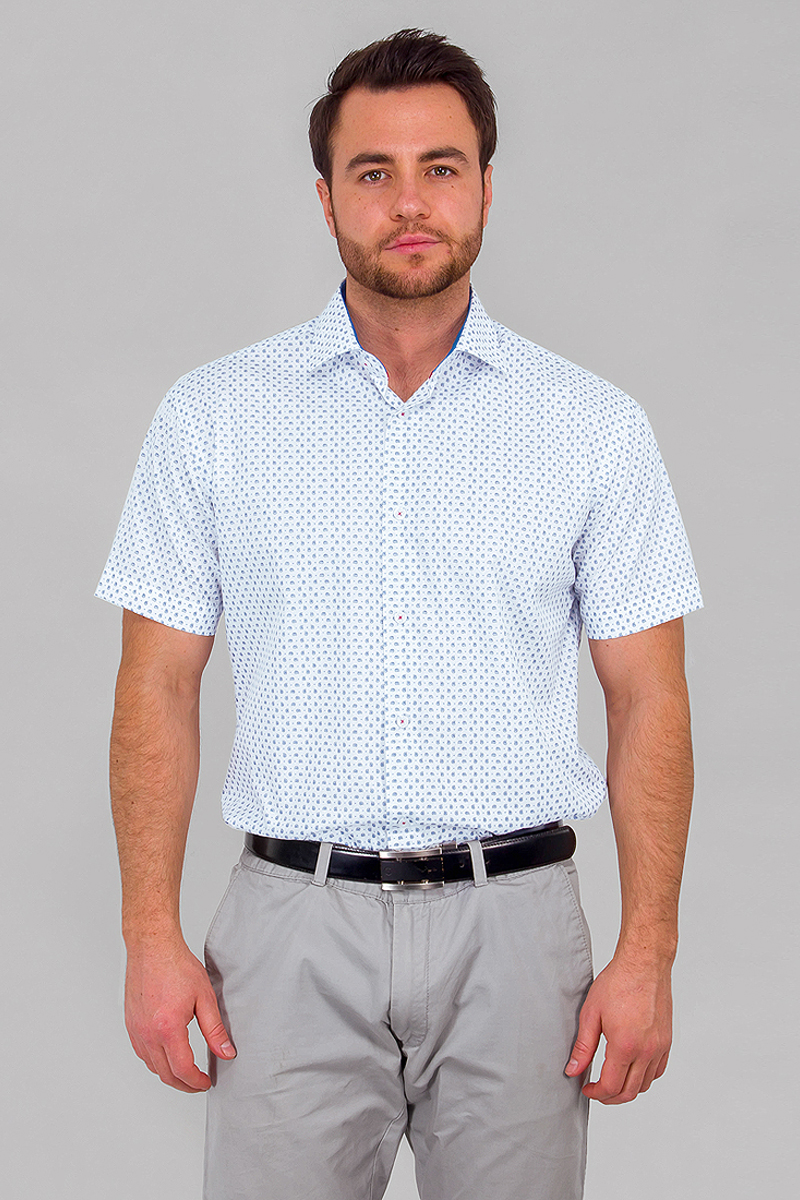 Рубашка мужская Greg, цвет: белый. 123/109/2084/Z/1. Размер 44 (56)