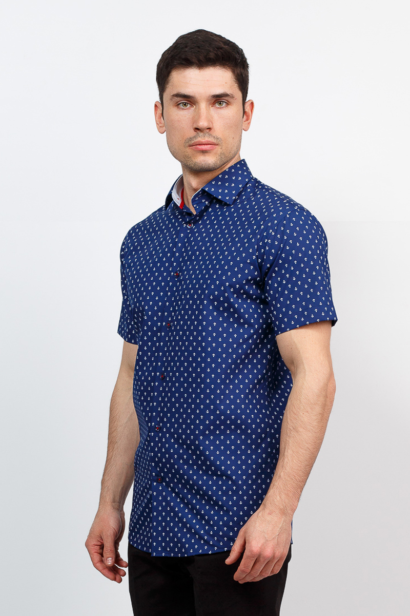 Рубашка мужская Greg, цвет: синий. 213/109/672/Z/1. Размер 39 (46)