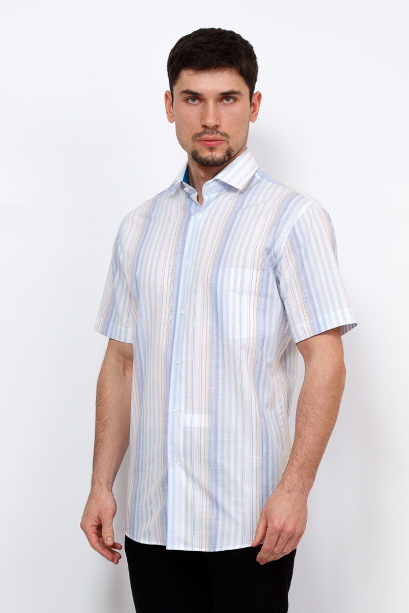 Рубашка мужская Greg, цвет: голубой. Gb121/101/402/Z/2. Размер 39 (48)
