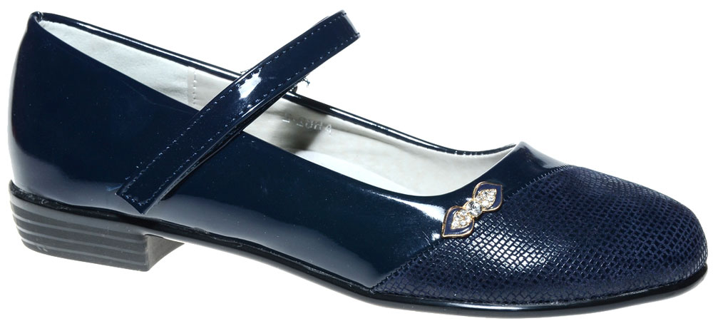 Туфли для девочки Канарейка, цвет: темно-синий. A882-2. Размер 33