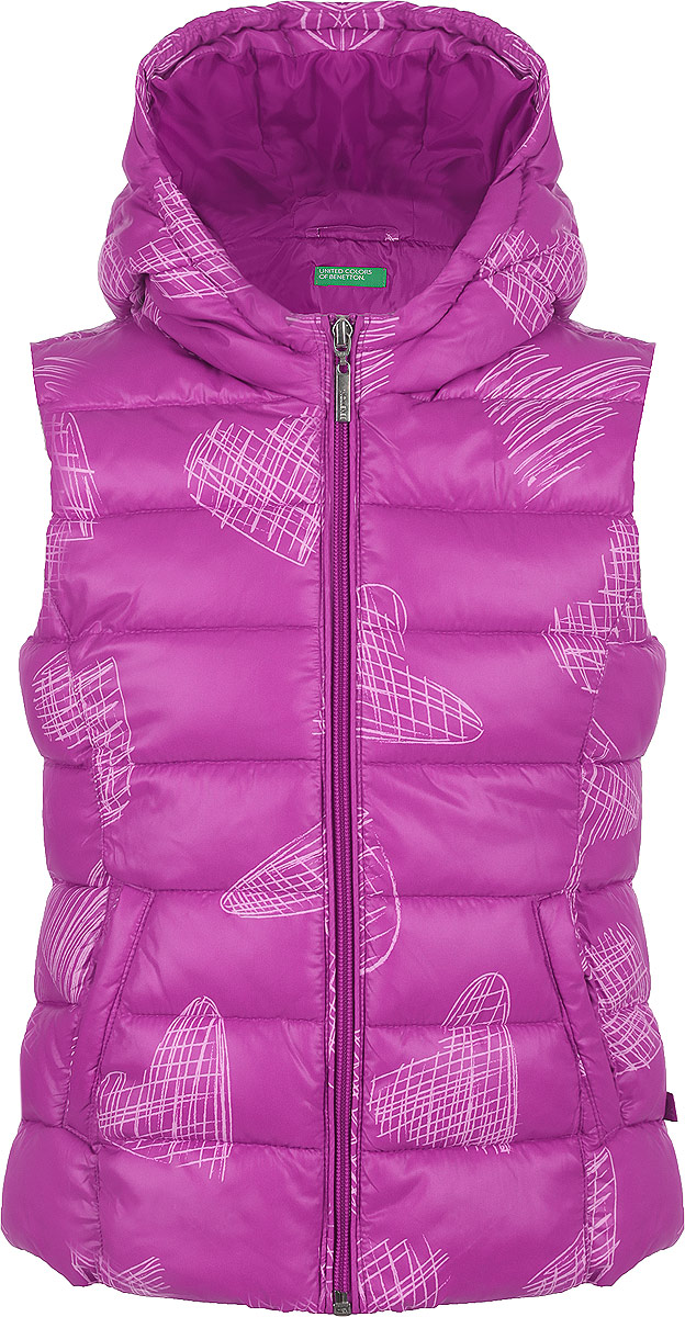 Жилет утепленный для девочки United Colors of Benetton, цвет: розовый. 2DDX5G0U0_70U. Размер XL (150)