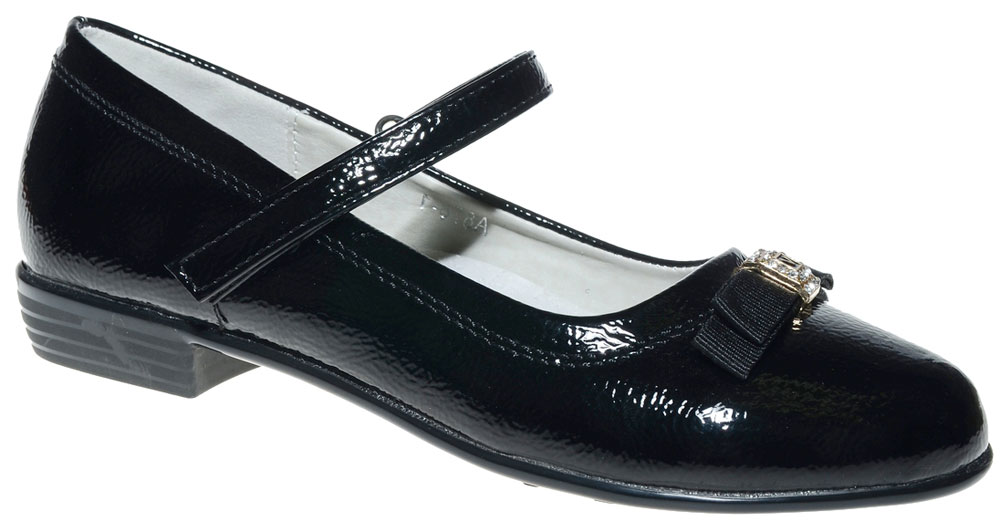 Туфли для девочки Канарейка, цвет: черный. A878-1. Размер 34