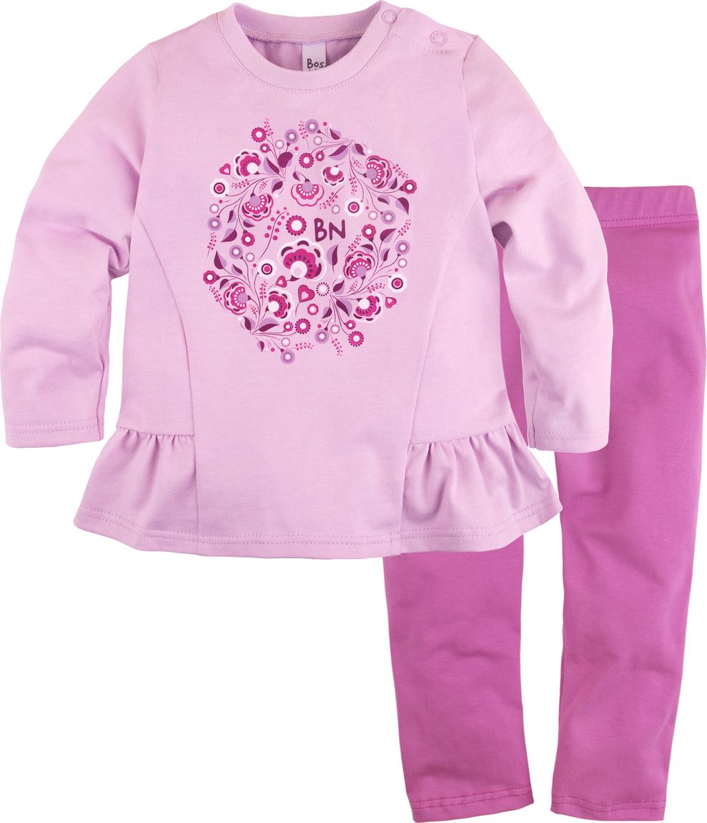 Комплект одежды для новорожденных Bossa Nova Клюква: туника и лосины, цвет: сиреневый. 084Б-161с. Размер 74