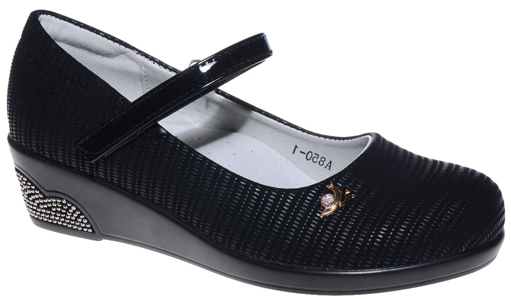 Туфли для девочки Канарейка, цвет: черный. A850-1. Размер 33