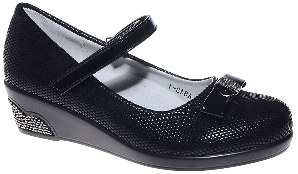 Туфли для девочки Канарейка, цвет: черный. A848-1. Размер 35