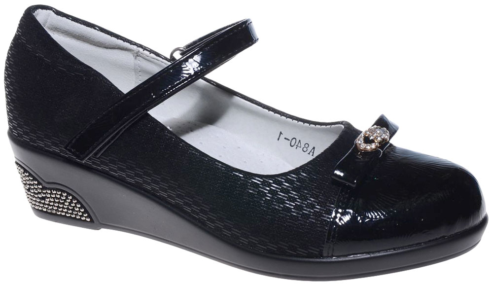 Туфли для девочки Канарейка, цвет: черный. A840-1. Размер 35