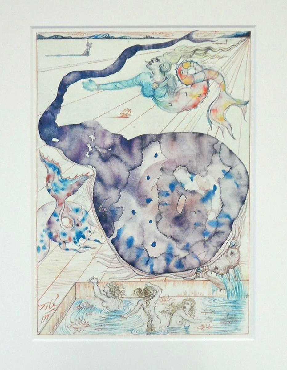 Купание нимф. Сальвадор Дали. Литография, 1949 год