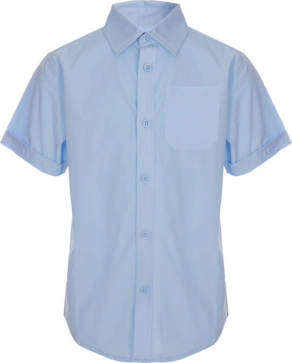 Рубашка для мальчика Sela, цвет: светло-голубой. Hs-812/233-8310. Размер 122