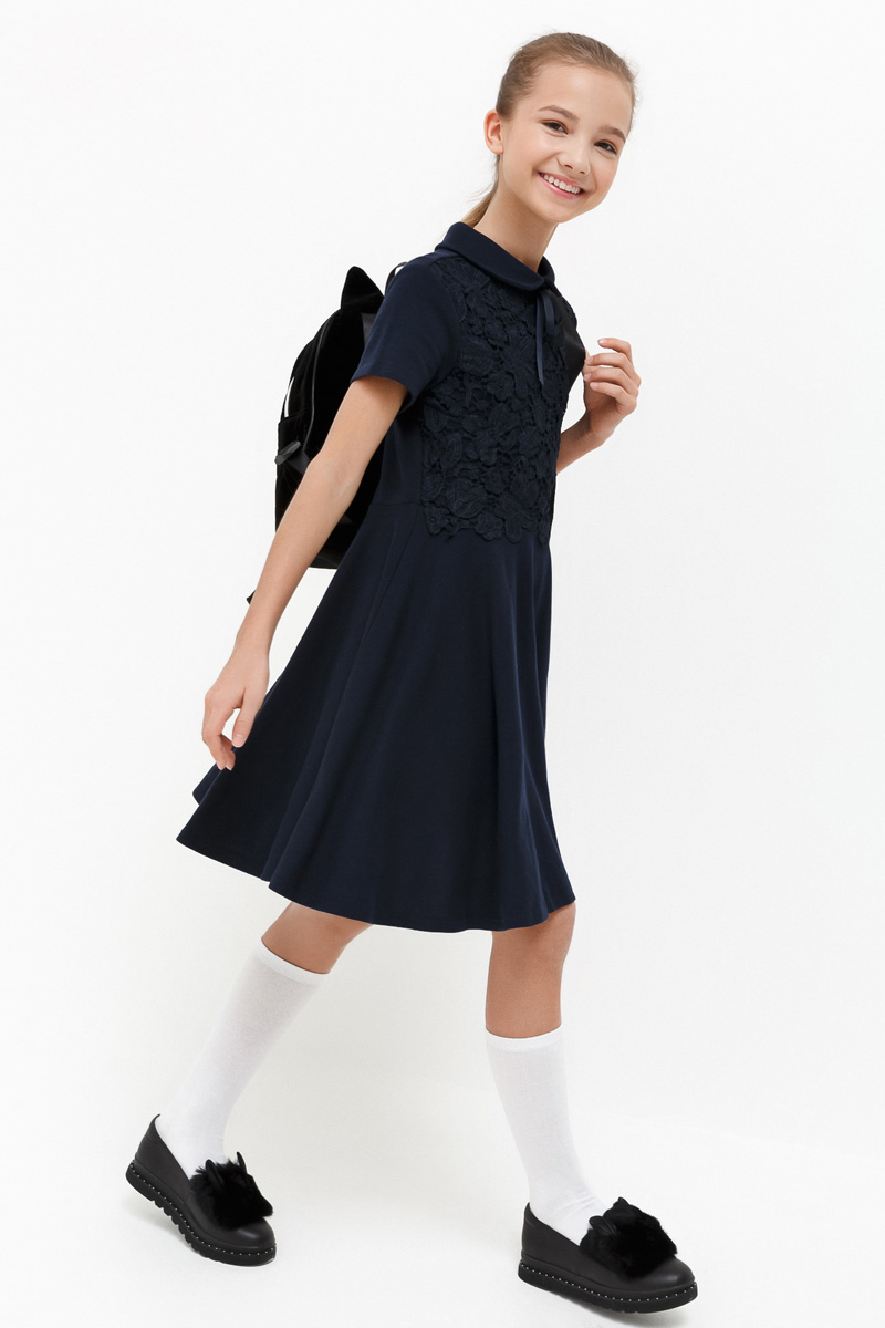 Платье для девочки Acoola Okhta, цвет: темно-голубой. 20240200035_600. Размер 158