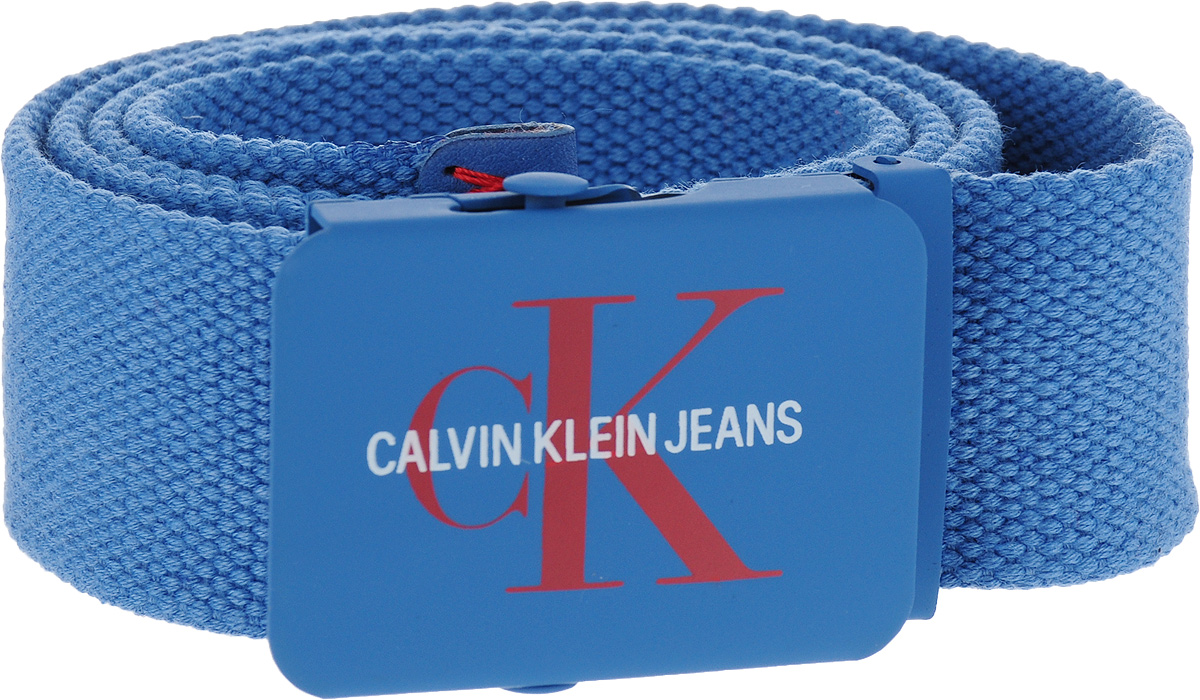 Ремень мужской Calvin Klein Jeans, цвет: синий. K50K503838_450. Размер 95
