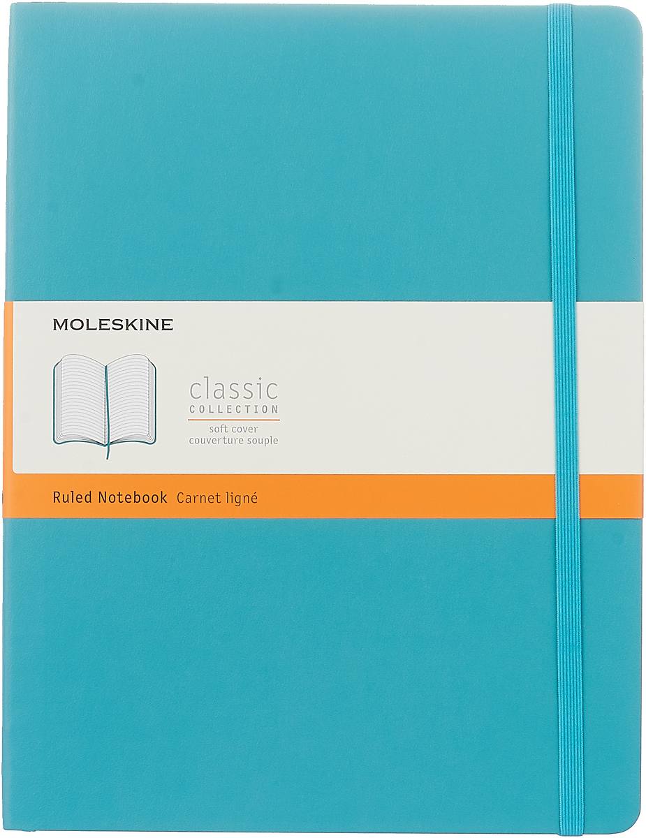 Moleskine Блокнот Classic Soft 19 x 25 см 96 листов в линейку цвет голубой