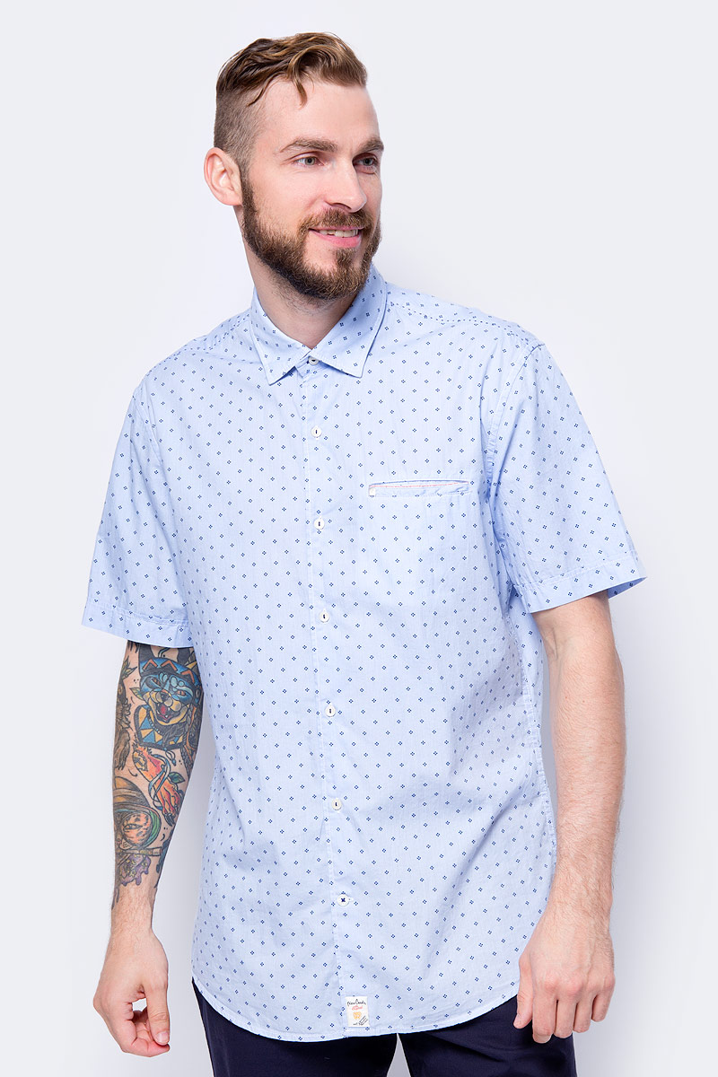 Рубашка мужская Pierre Cardin, цвет: синий. 044.53889.26370.9021. Размер M (48)