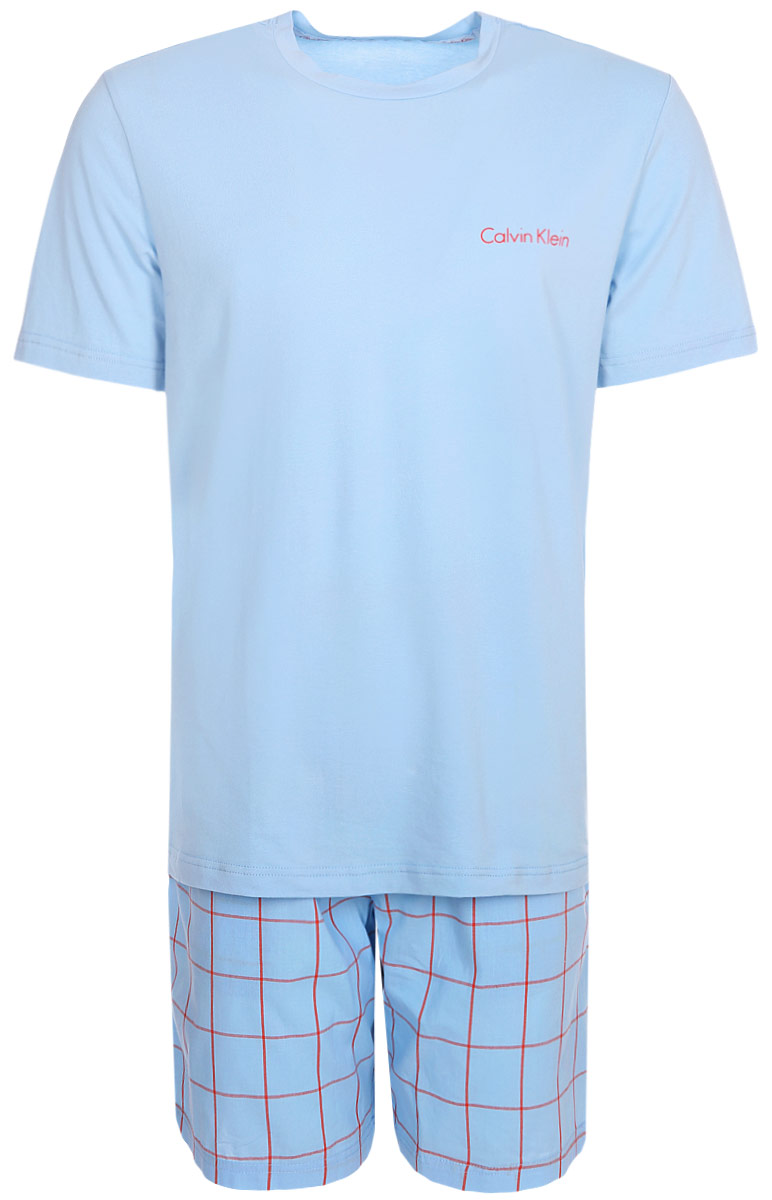 Комплект белья мужской Calvin Klein Underwear: майка, трусы, цвет: голубой. NM1533E_FRW. Размер L (52)