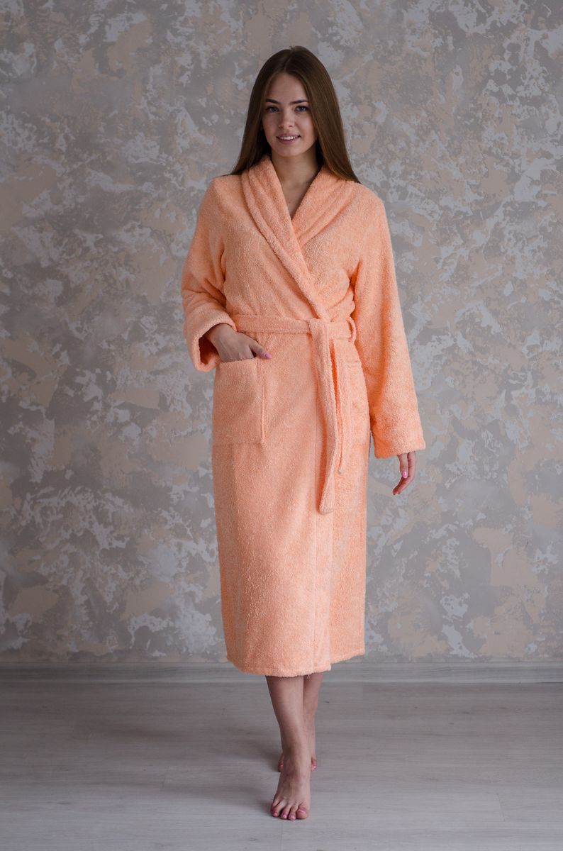 Халат женский Bio-Textiles, цвет: персиковый. IFMIWH. Размер 52/54