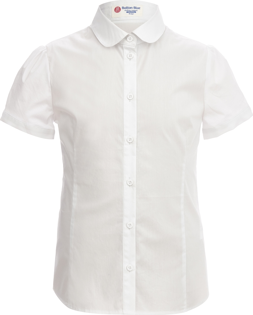 Блузка для девочки Button Blue, цвет: белый. 218BBGS22060200. Размер 122