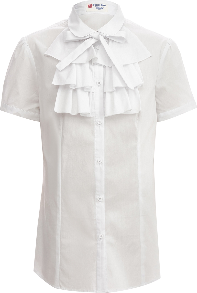 Блузка для девочки Button Blue, цвет: белый. 218BBGS22050200. Размер 170