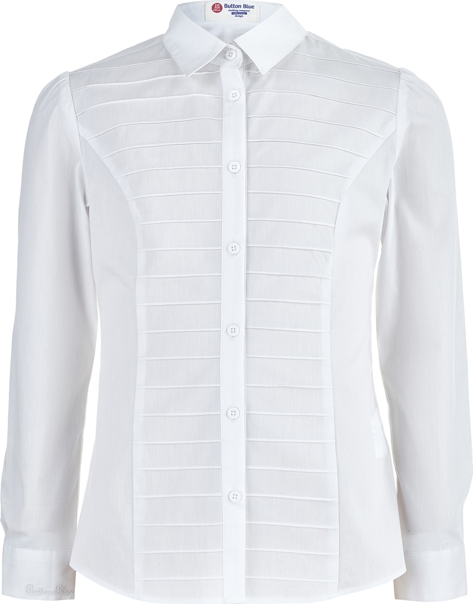 Блузка для девочки Button Blue, цвет: белый. 218BBGS22020200. Размер 140