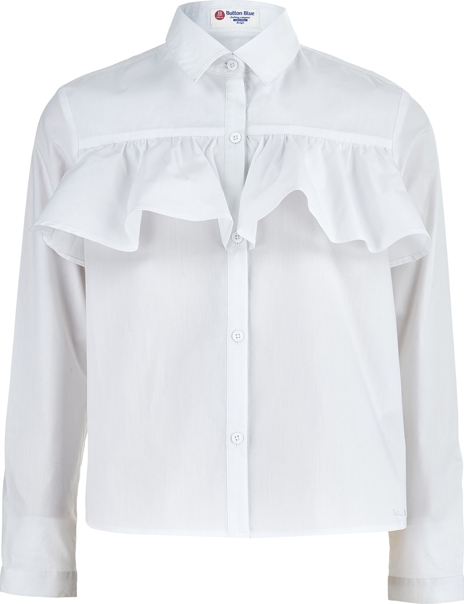 Блузка для девочки Button Blue, цвет: белый. 218BBGS22010200. Размер 128