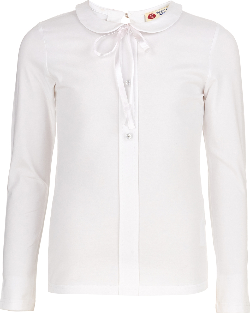 Блузка для девочки Button Blue, цвет: белый. 218BBGS14010200. Размер 128