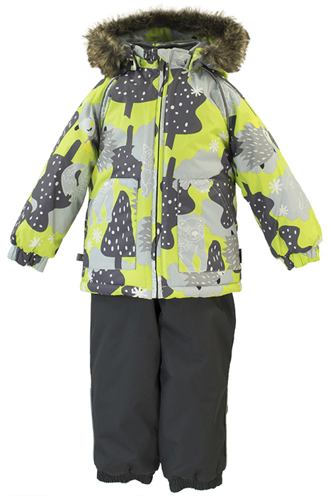 Комплект верхней одежды деткий Huppa Avery, цвет: лайм, темно-серый. 41780030-83347. Размер 86