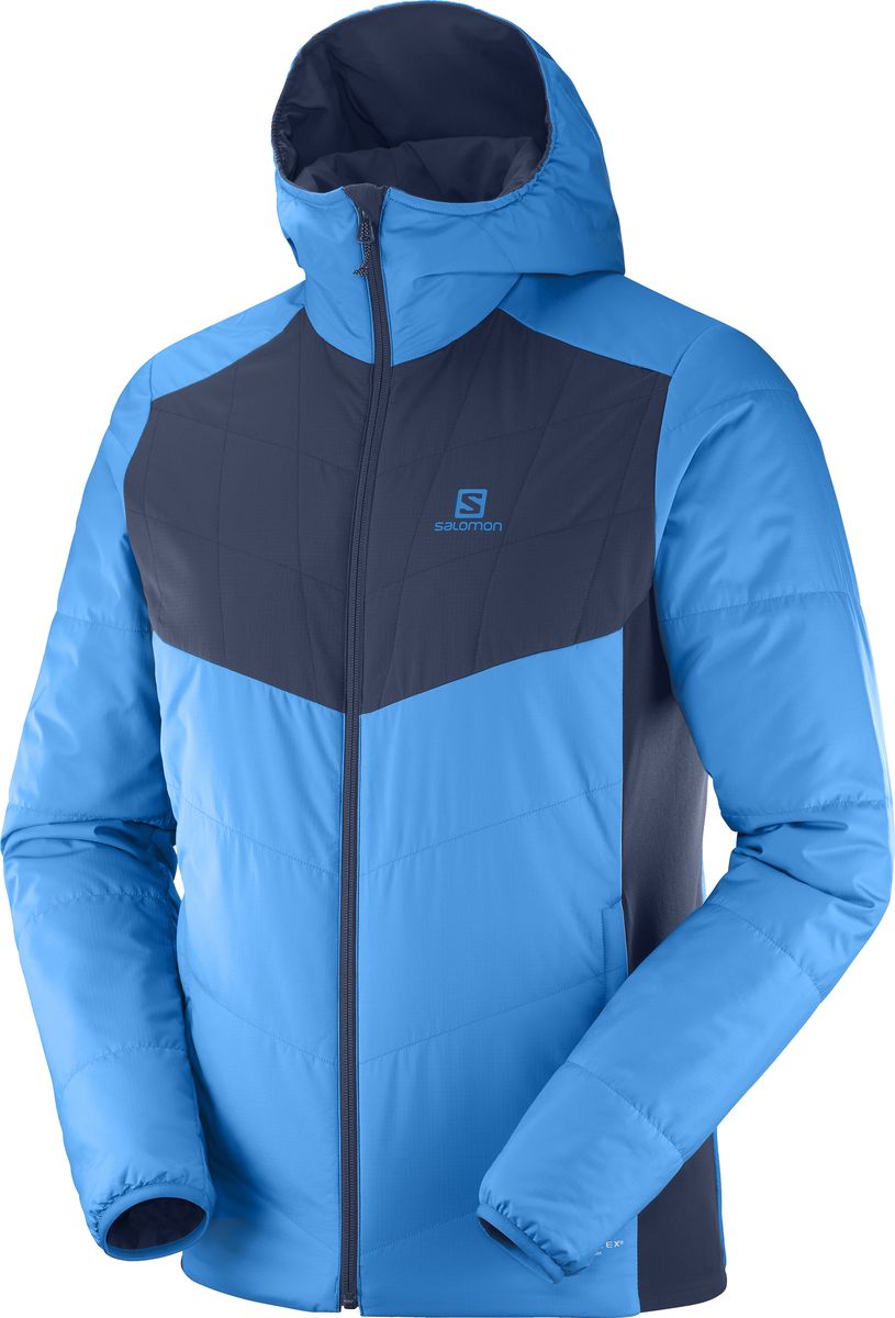 Куртка мужская Salomon Drifter Mid Hoodie, цвет: голубой, синий. L40362800. Размер M (48)