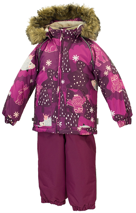 Комплект верхней одежды для девочки Huppa Avery, цвет: бордовый. 41780030-83334. Размер 98