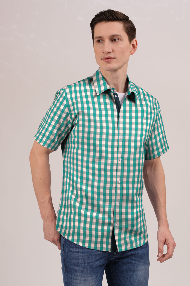 Рубашка мужская Tom Farr, цвет: бирюзовый. TM7015.10803-1-coll. Размер M (48)