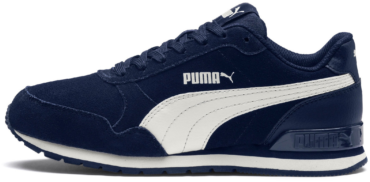 Кроссовки детские Puma ST Runner v2 SD Jr, цвет: темно-синий, белый. 36600001. Размер 6 (38)