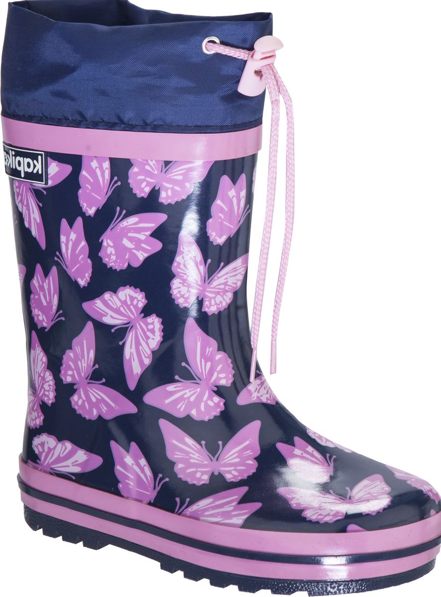 Резиновые сапоги для девочки Kapika, цвет: розовый, синий. 913т. Размер 32