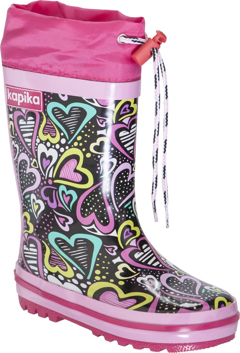 Резиновые сапоги для девочки Kapika, цвет: розовый. 907т. Размер 25