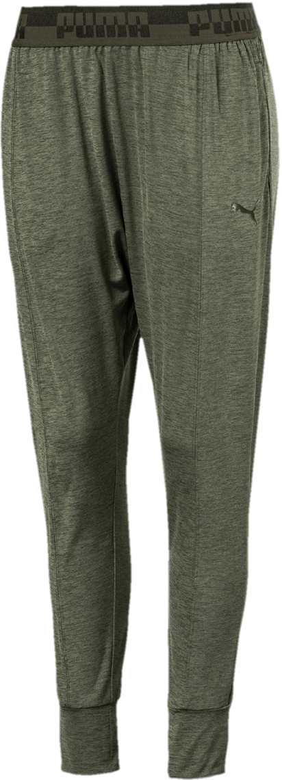 Брюки спортивные женские Puma Soft Sport Drapey Pants, цвет: темно-оливковый. 85205415. Размер XS (40/42)