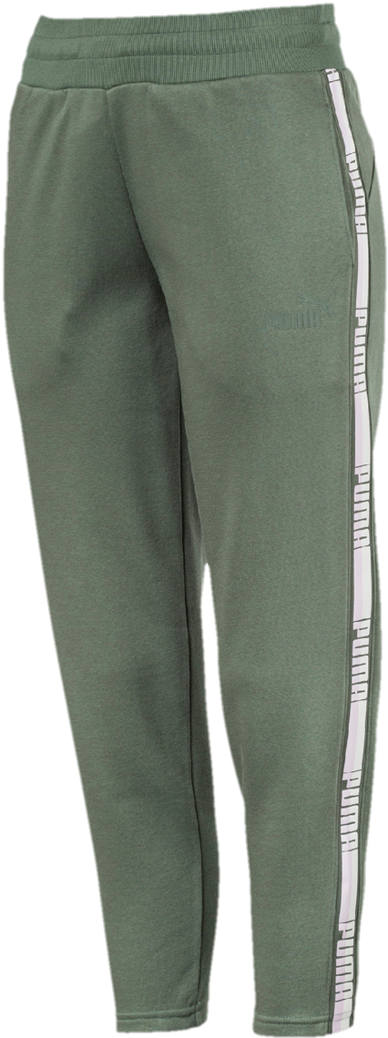 Брюки спортивные женские Puma Tape Pants, цвет: зеленый, розовый. 85344523. Размер S (42/44)