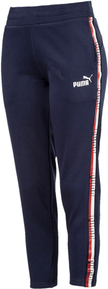 Брюки спортивные женские Puma Tape Pants, цвет: темно-синий. 85344506. Размер S (42/44)