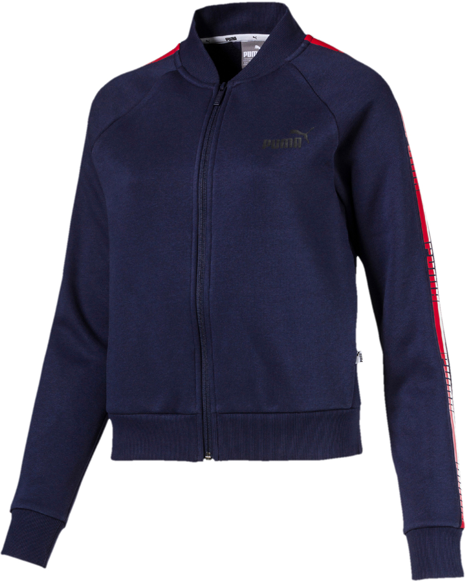 Олимпийка женская Puma Tape FZ Jacket FL, цвет: темно-синий. 85344406. Размер XL (48/50)
