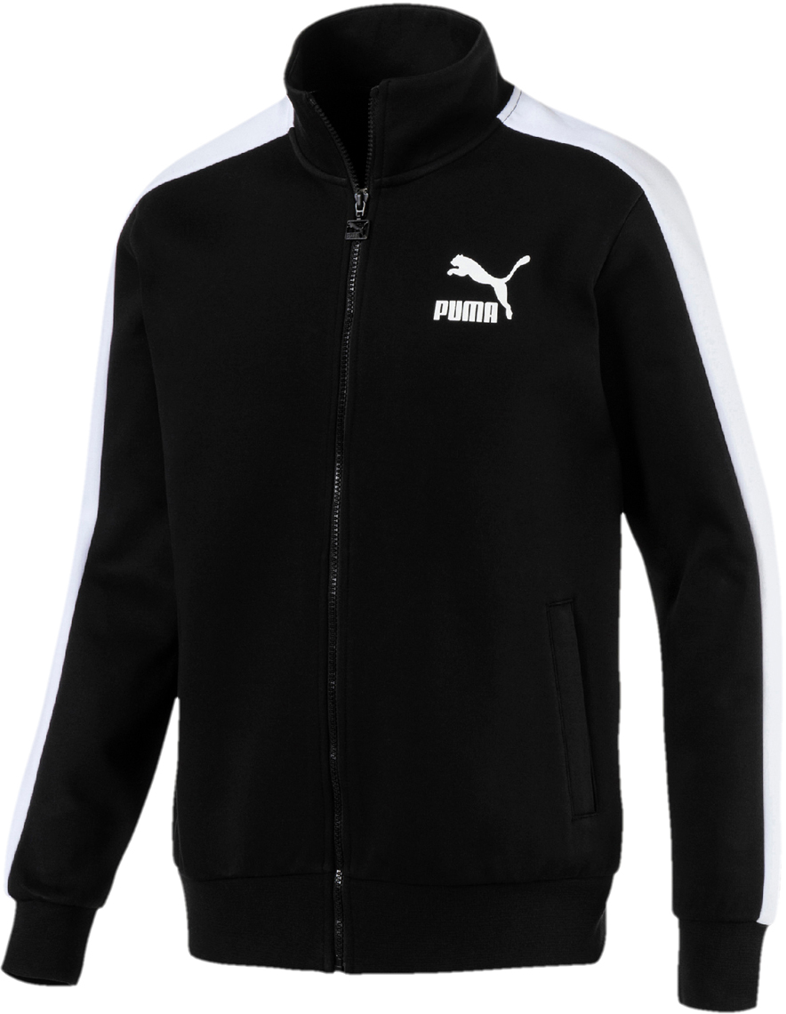 Олимпийка мужская Puma Classics T7 Track Jacket Dk, цвет: черный, белый. 57631301. Размер L (48/50)