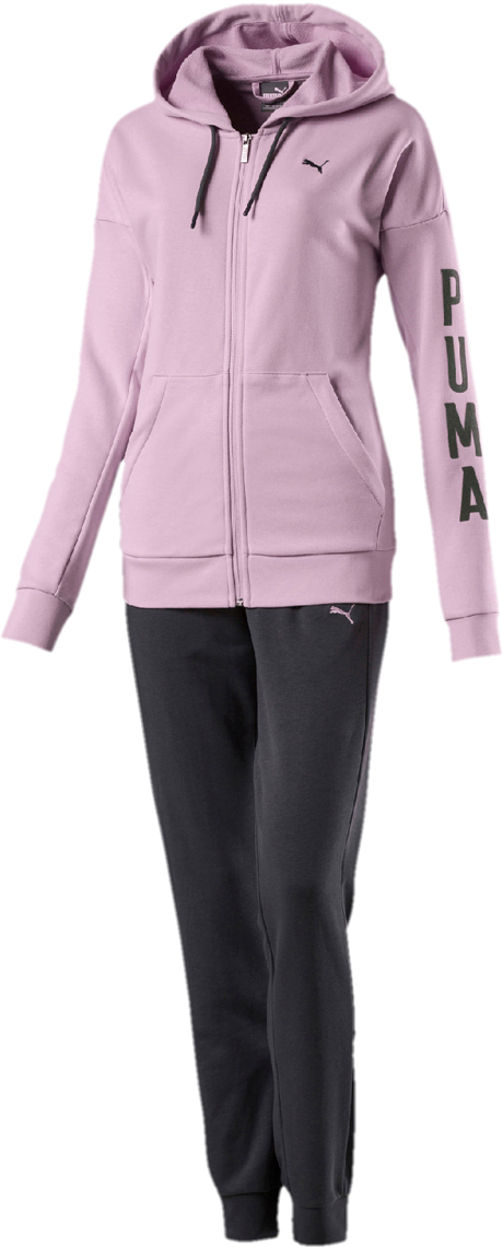 Спортивный костюм женский Puma STYLE Suit, cl, цвет: бледно-розовый, антрацитовый. 85245746. Размер M (44/46)