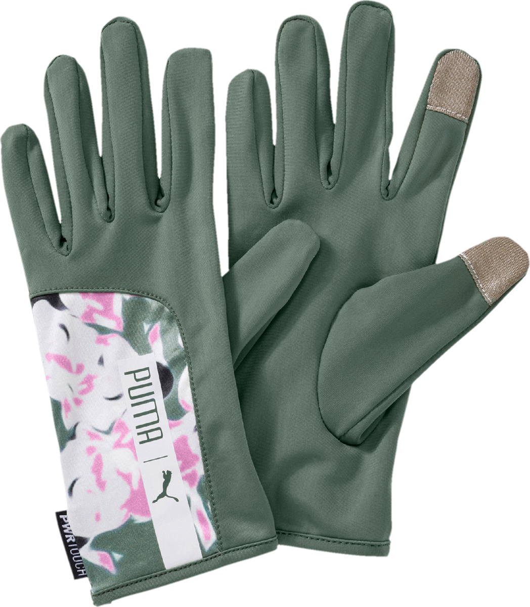 Перчатки женские Puma Pr Womens Gloves, цвет: зеленый, розовый. 04146301. Размер M (7,5)