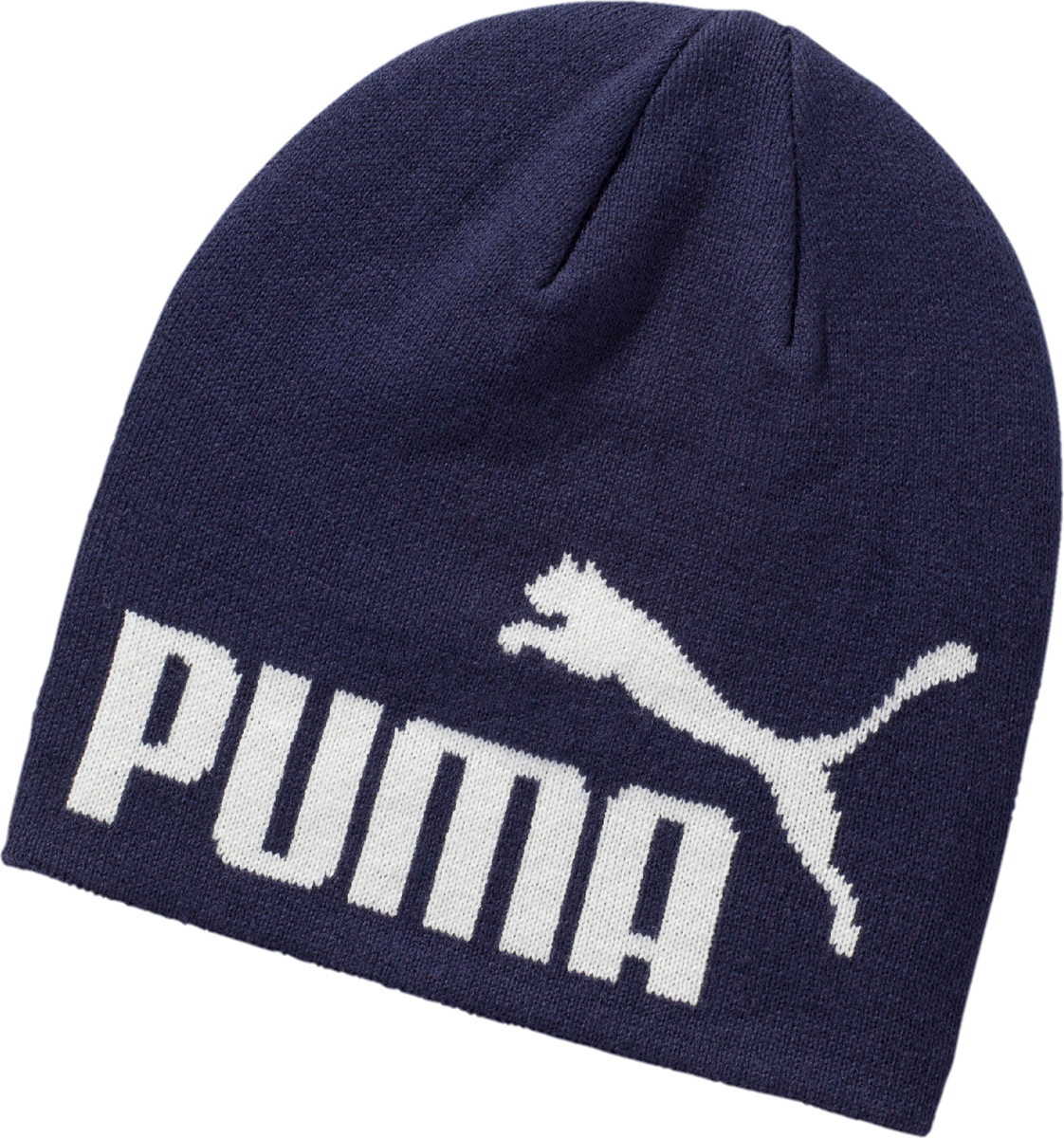 Шапка Puma Ess Big Cat Beanie, цвет: темно-синий, белый. 05292519. Размер универсальный