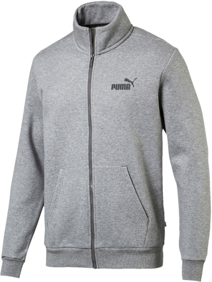 Толстовка мужская Puma Essentials Fleece Track Jkt, цвет: серый. 85336003. Размер M (46/48)