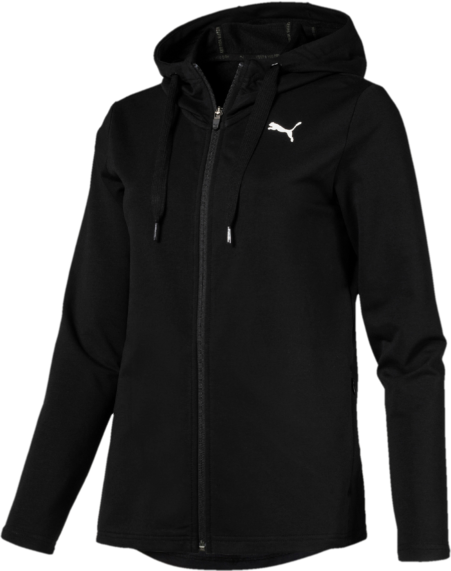 Толстовка женская Puma Modern Sport Fz Logo Hoody, цвет: черный. 85202401. Размер L (46/48)