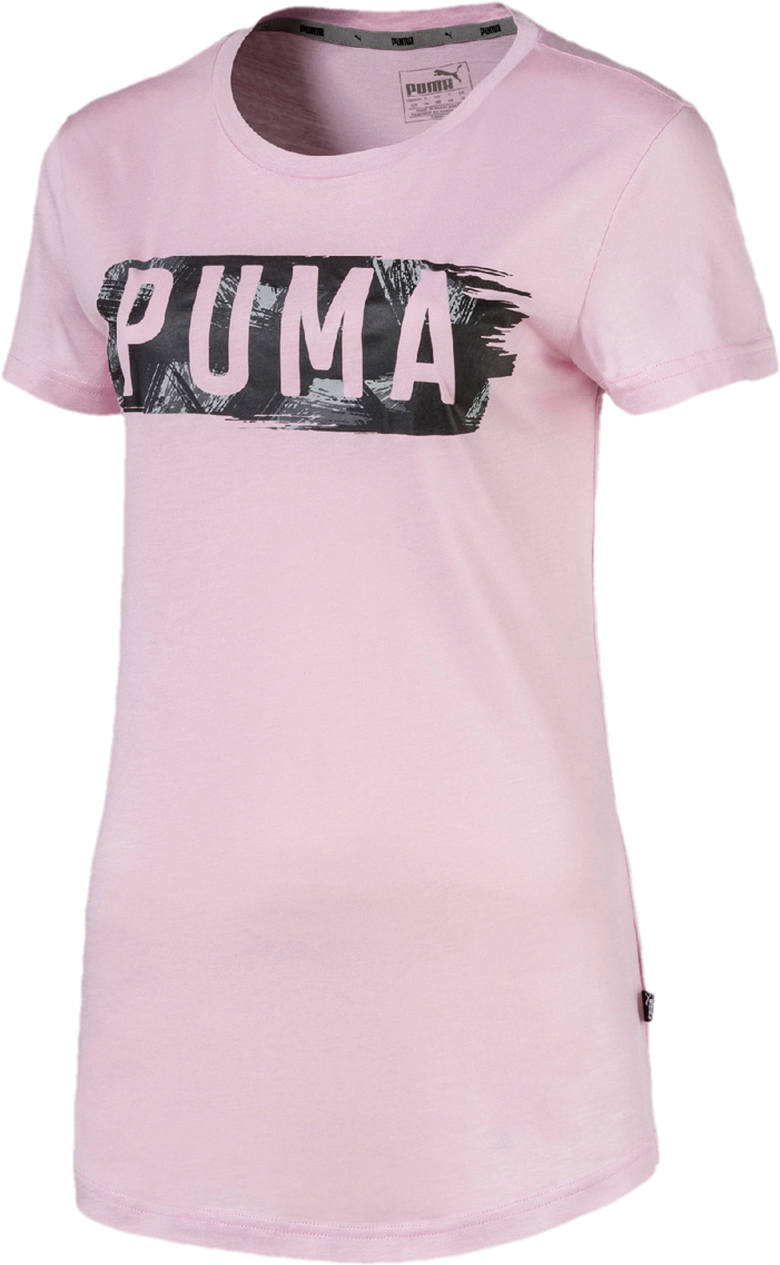 Футболка женская Puma Fusion Graphic Tee, цвет: бледно-розовый. 85206646. Размер S (42/44)