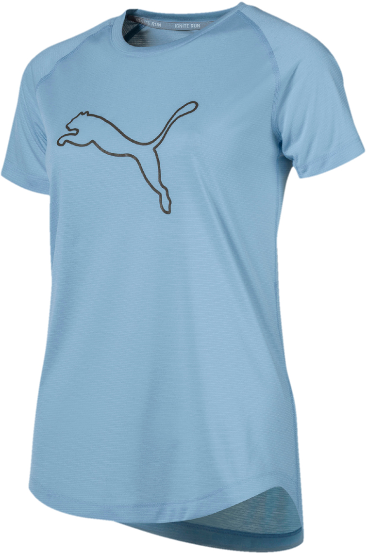 Футболка женская Puma S S Logo Tee W, цвет: голубой. 51667402. Размер L (46/48)